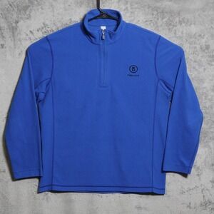 Bogner Fire Ice Sweater Mens Medium Large Blue Mock Neck 1/4 Zip Fleece Pullover